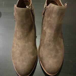 Buckle Ankle Bootie with Zipper Dark Taupe Size 12. NWT.